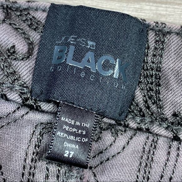 Joes Jeans Gracie Paisley Embroidered Black Collection Jeans Gray Black Size 27 - Picture 8 of 12